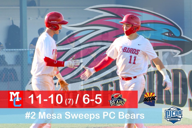One Run Victories for #2 Mesa Baseball Saturday Afternoon vs PC Bears in Double-Header, 11-10, 6-5 Wins