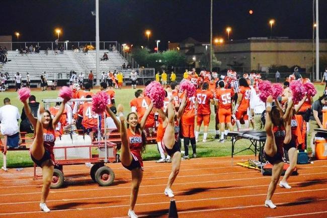 Mesa cheerleaders in action