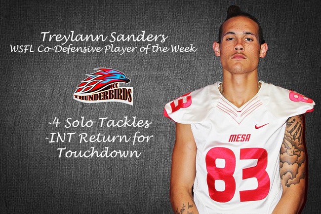 Treylann Sanders Earns WSFL Co-Defensive Player of the Week Honors