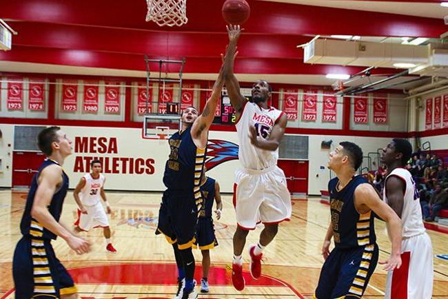 Mitch Burnett(#15) scored 22 points and pulled down 12 rebounds Wednesday night against Phoenix College