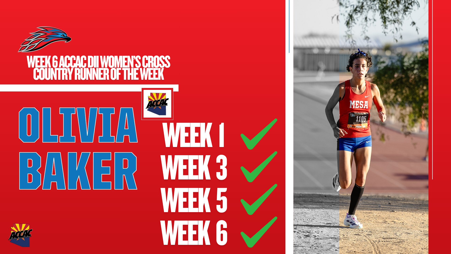 BAKER EARNS FOURTH ACCAC RUNNER OF THE WEEK HONOR