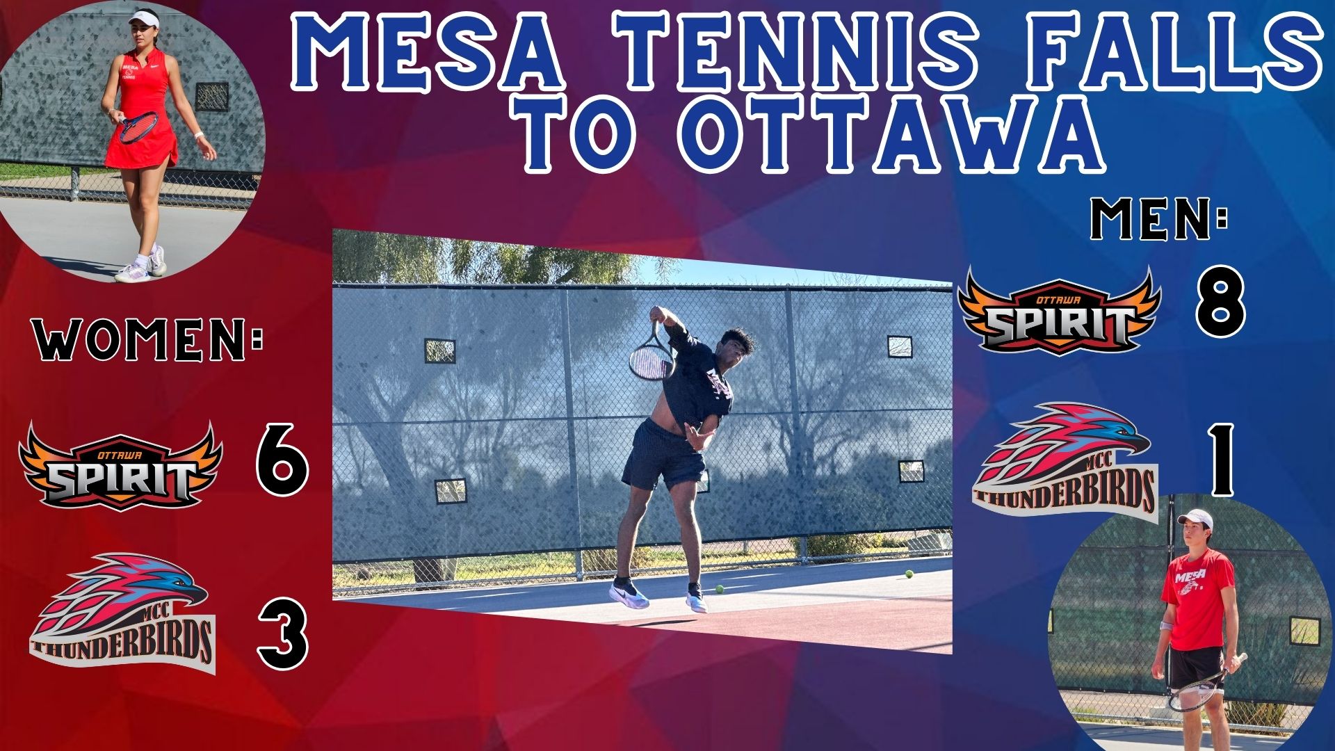 Mesa Tennis falls to Ottawa on Saturday