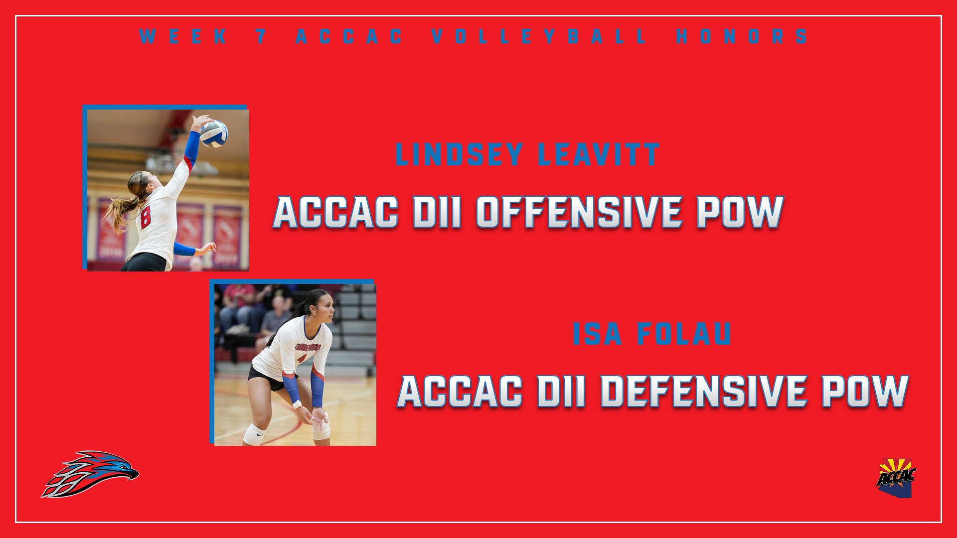 FOLAU & LEAVITT EARN ACCAC POW HONORS