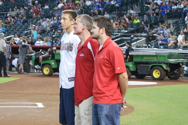 Pau Tonnesen, left, and his coaches were honored by the Arizona Diamondbacks