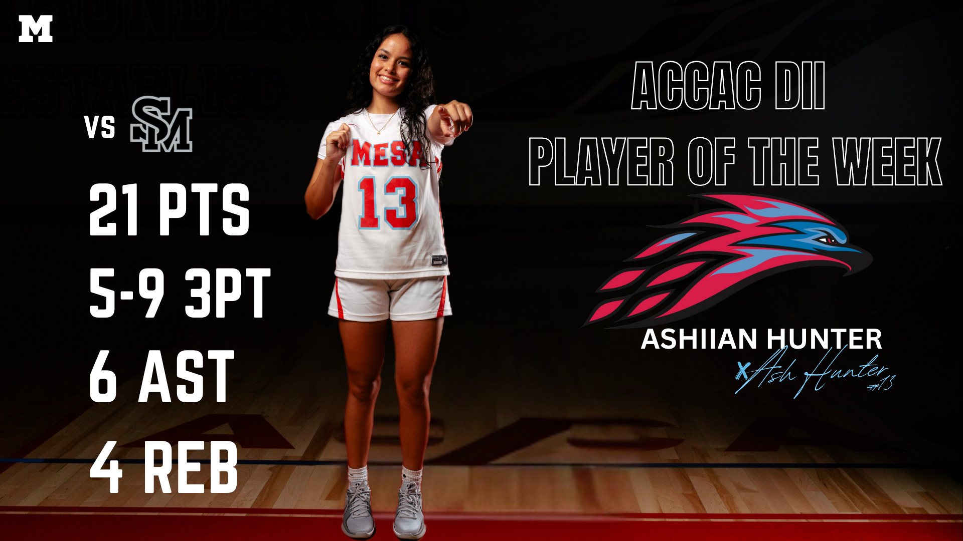 Ashiian Hunter earns ACCAC DII Women's Player of the Week honor