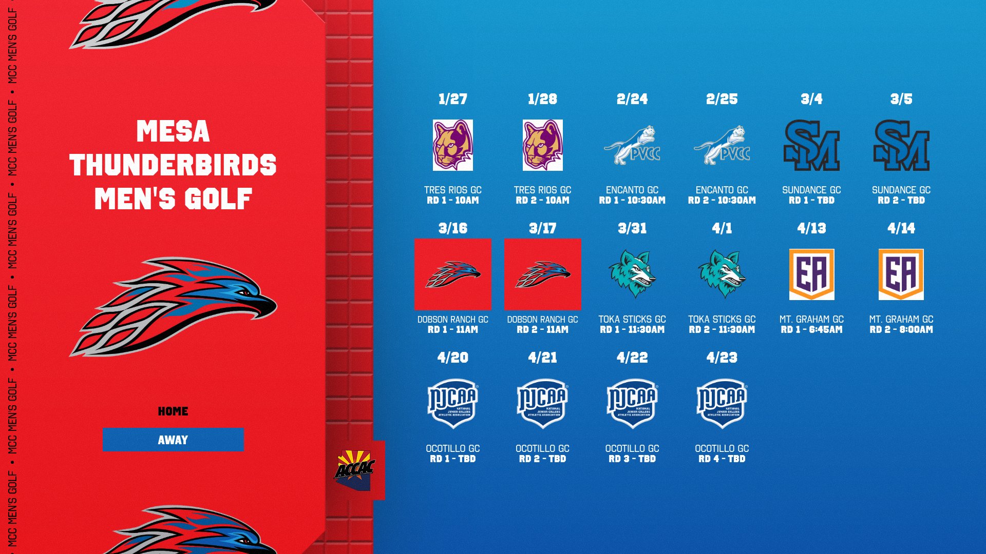 MCC MEN'S GOLF SCHEDULE RELEASE