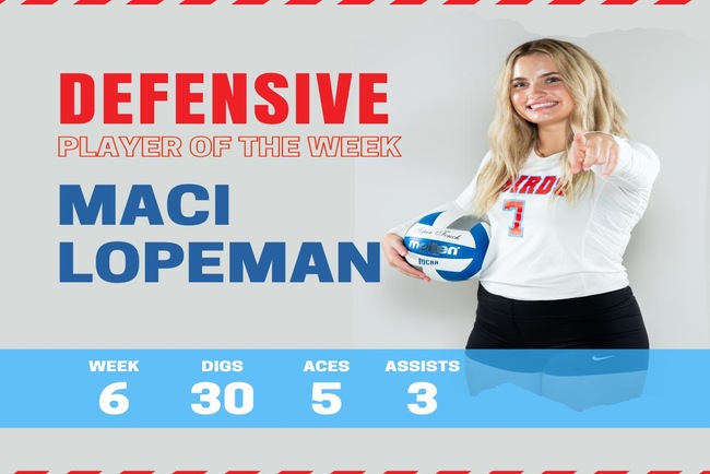 Maci Lopeman Earns ACCAC Defensive POTW Honors