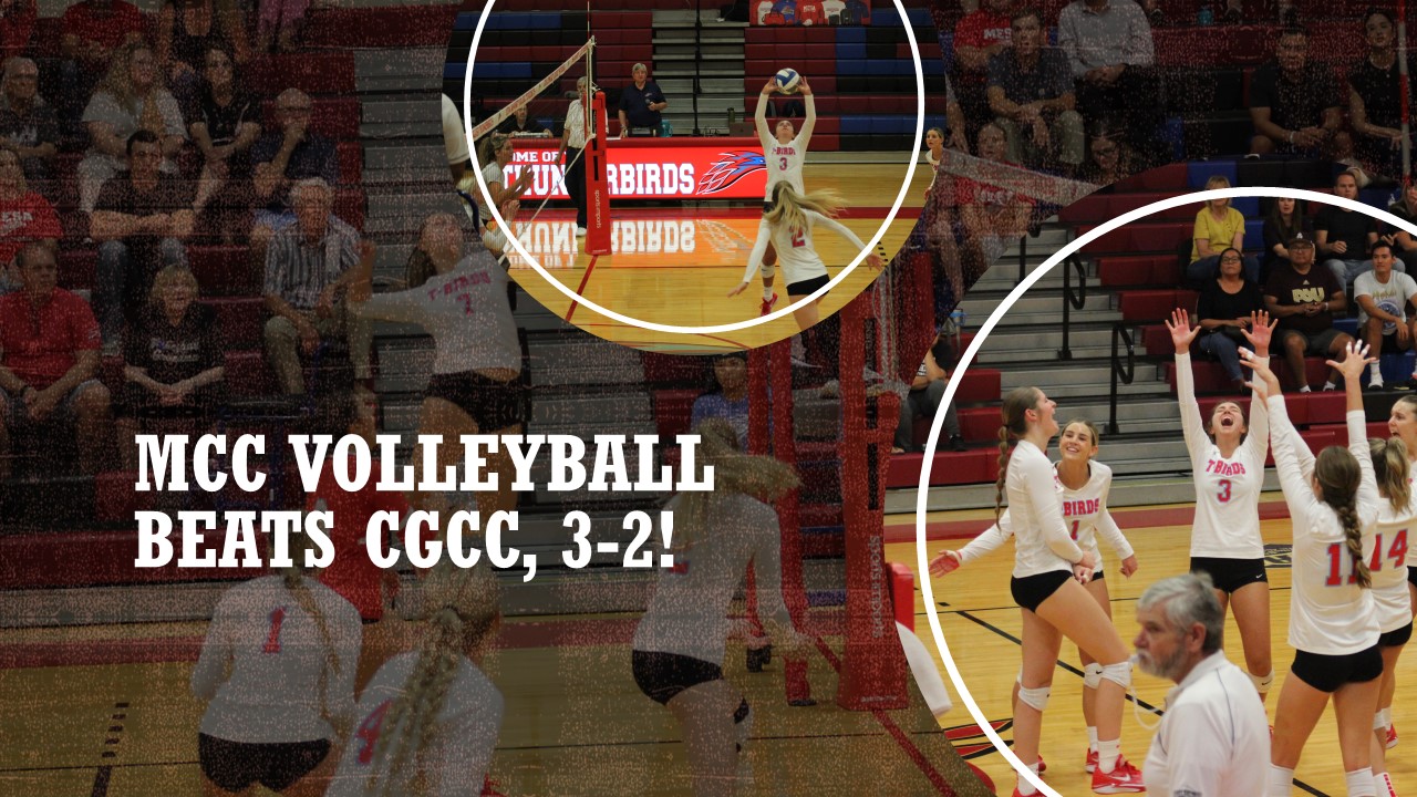 MCC Volleyball beats CGCC in thrilling 3-2 match.